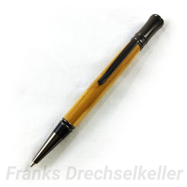 Drehkugelschreiber Modell "Dione", Farbe Gun Metal, Holz Olive